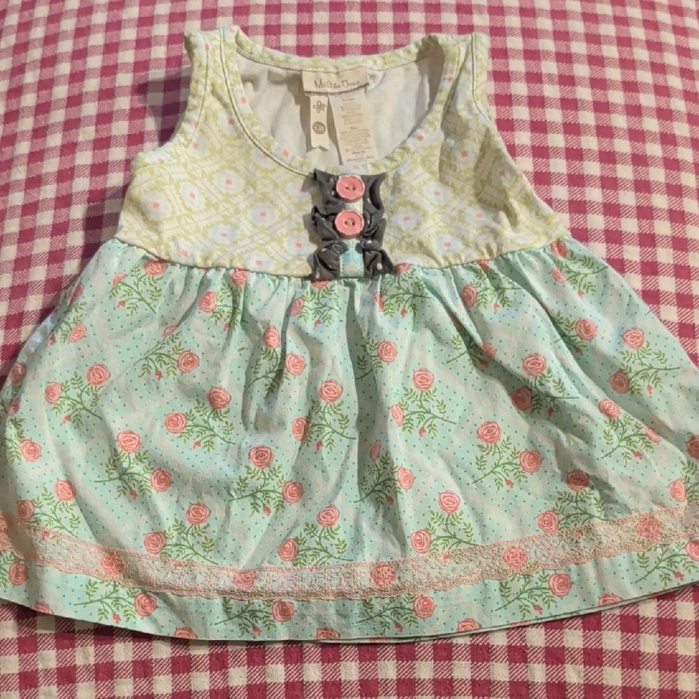 Floral Baby Top with Pink and Green Accents
